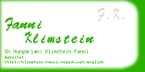 fanni klimstein business card